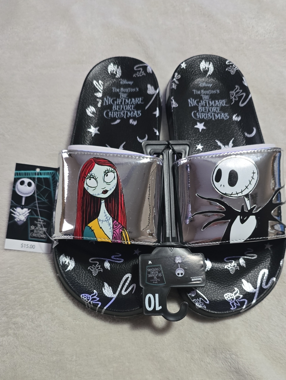 Burton x The Nightmare Before Christmas Silver Jack & Sally Slide Sandals